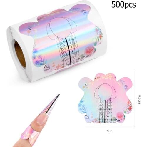 1 Pack French Nail Form Tips Acrylic UV Gel Extension Curl Form Builder Sticker Art Guide Mold Manicuring Stencil