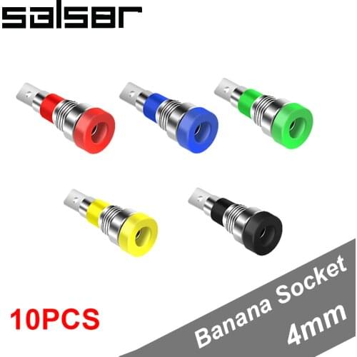 10PCS/lot 4mm Banana Socket 60V/24A Binding Post Panel mount Test Probe Connector Jack socket Terminal M4*28