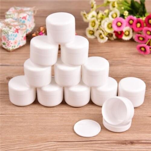 12PCS 50g Makeup Jar Pot Empty Refillable Sample Bottles Travel Face Cream Lotion Cosmetic Container White