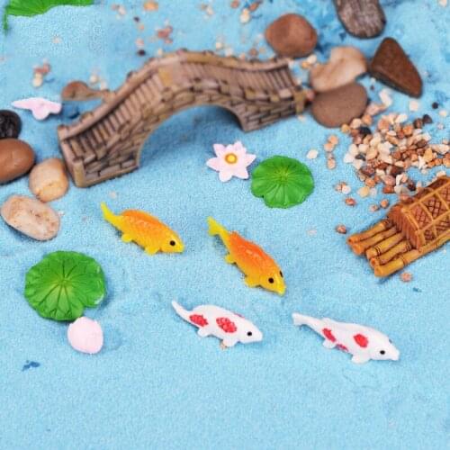 12PCS Fish School Mermaid Lotus Leaf Octopus Terrarium Aquarium Figurines DIY Fairy Garden Fish Tank Landscape Miniature