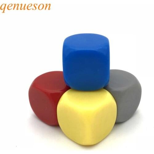 20 Pcs/Lot 22mm Blank Dice Round Corner Acrylic Hexahedron Blank Dice Can Write Color Creativity DIY Wholesale Dice Set qenueson
