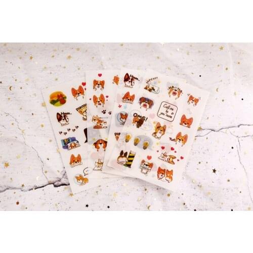 4pcs Lovely dog pvc sticker Organizer Calendar Diary Book Planner Scrapbook Decoration Diary Sticker papeleria