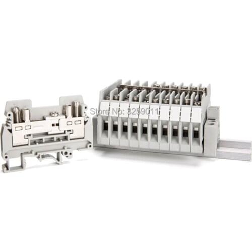 50PCS Suyep URTKS Rail Mount Test disconnect Current Terminal Block 400V Cable Gray