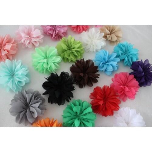 9cm Ballerina Flowers Chiffon Flowers,Fabric Flowers For Headbands,gril/Kids/women Hair Accessories Unfinished 23colors