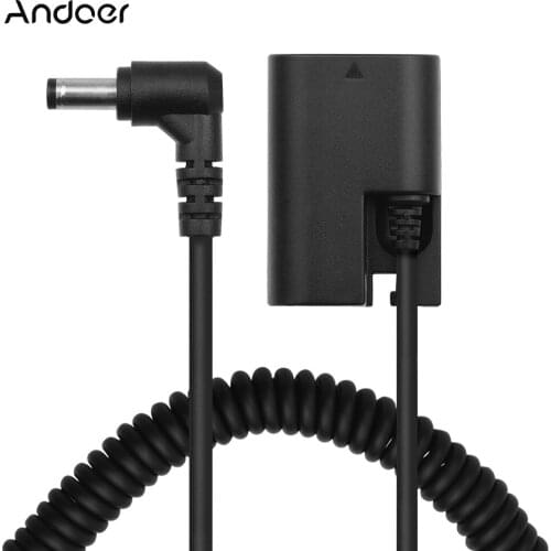 Andoer LP-E6 Dummy Camera Battery Pack DC Coupler Connector Spring Cable Battery Replacement for Canon 5D2 5D3 5D4 6D 6D2 60D 7D