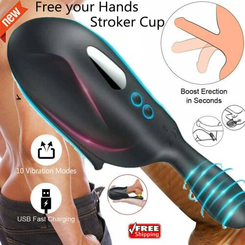 Automatic Male Masturbaters Cup Blow Job Vagina Pocket Pussy Stroker Sex Toys For Man, Men Masturbator Vibrator Penis Trainer