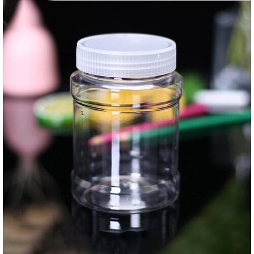 500 ml jar Transparent Plastic Bottle Pink Aluminum Cover Candy Honey Cans Gift Packaging