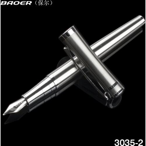 BAOER 3035 Stainless steel Business Gifts ink pen and Pencil Box luxury school Office Stationery metal Fountain Pen Nib