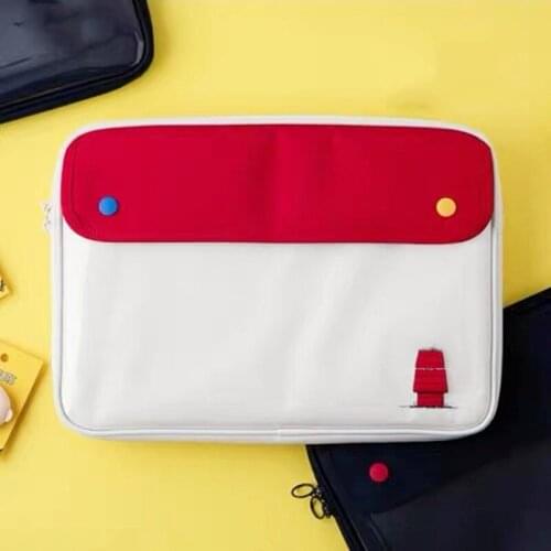 Tablet Case Laptop Storage Bag For 11/13 inch ipad Flat Plush Liner Bag Cute Cartoon PVC Girls Student School Case Computer