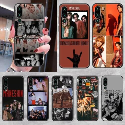 Maneskin Band Teatro D Ira Phone case For Huawei P Mate P10 P20 P30 P40 10 20 Smart Z Pro Lite 2019 black painting Etui pretty