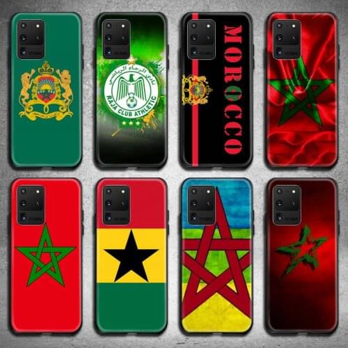 Morocco National Flag Coat Of Arms Theme Phone Case for Samsung S20 plus Ultra S6 S7 edge S8 S9 plus S10 5G lite 2020