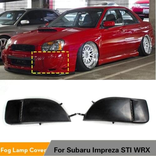 2PCS/Set PU Black Front Fog Light Side Bumper Cover Lamp Trim for Subaru Impreza STI WRX 2004 2005 Car Tuning Parts