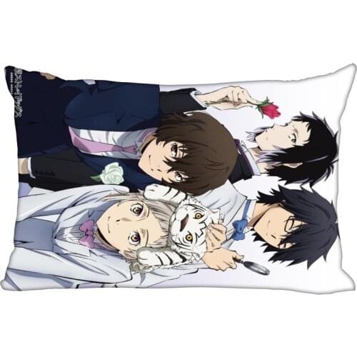 ShunQian Bungou Stray Dogs Pillowcase 45x35cm(One Side) Decorative Rectangle Zipper Print Pillowcase Satin Fabric Pillow Cover