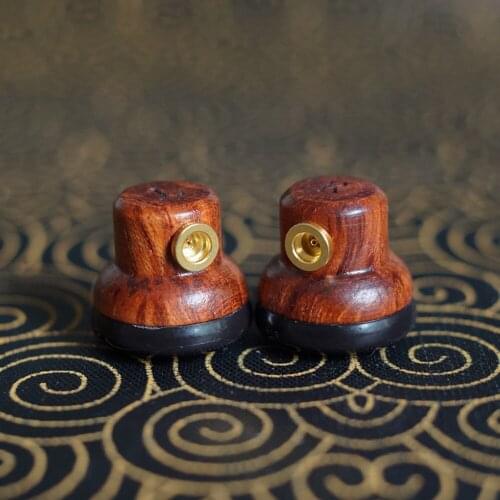 FENGRU DIY 14.3mm Flat Head Wooden Earbuds HiFi Earphone Heavy Bass Sound Quality Earbuds Wiht MMCX Interface