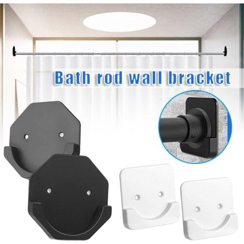 Shower Curtain Rod Holder Multipurpose Wall Mounted Non Slip Holder for Bathroom Easy Installation MUMR999
