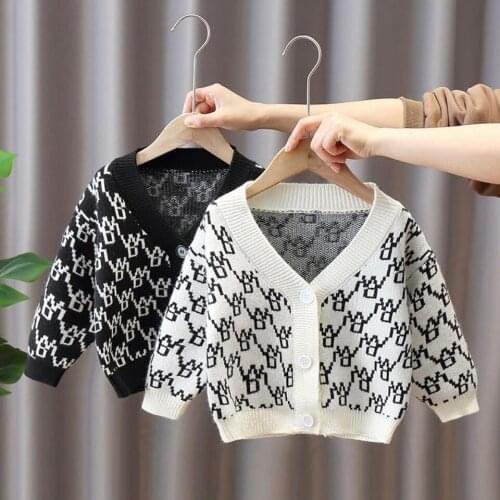 3-10yrs Baby kids clothes Knitted Cardigan V-neck Button Unisex Outerwear Girl Children clothing Boys Knitwear Coats