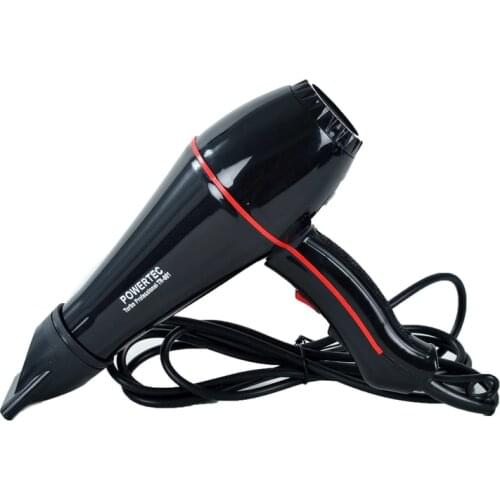 Hair Dryer Hot Cold Wind Blow Dryer Strong Performance 2 Level Long Cable Black Color Powertec TR-601
