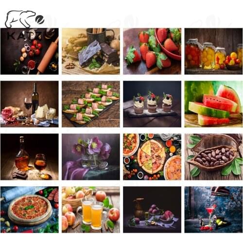 Exquisite Restaurant Food Diamond Painting Modern Gourmet Watermelon Wine Diamond Cross Stitch Toy Diamond Embroidery Gift Decor