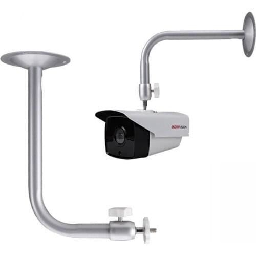 CCTV Camera Vertical Bent Wall Mount Bracket Outdoor Waterproof Silver Aluminum Elbow Mounting for Surveillance Cam