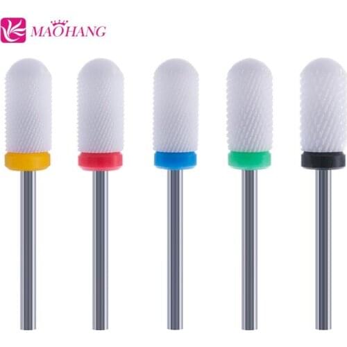 Ceramic Nail Drill Bit For Electric Manicure Drills Machine Milling Cutter Nail Files Buffers Nail Art Equipment Accessory
