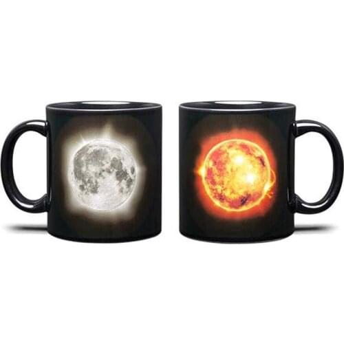 Moon Eclipse Solar Coffee Mug Cup Colour Changing Heat Sensitive Ceramic Surprise Gifts Magic Tea