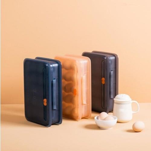 Kitchen Creative Vertical Egg Storage Box Compartment With Lid Eggs Drawer Rack Bracket Fridge Egg Organizer