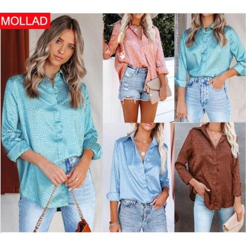 Summer 2021 New Hot Sale Four Colors V-neck Leopard Print Stitching Long-Sleeved Shirt