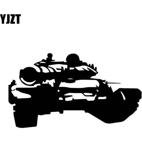 YJZT 15.8CM*8.8CM Interesting Hell Buggy Dazzling Tank Shadow Vinly Decal Nice Car Sticker Black/Silver C27-1235