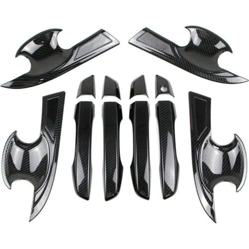 For Honda Civic 2016 2017 2018 2019 2020 Carbon Fiber Outside Exterior Door Handle + Bowl Protector Cover Trim