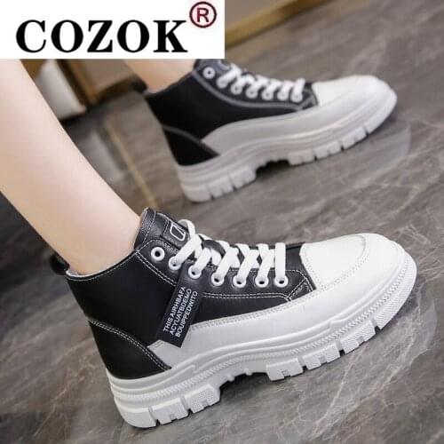 2021 Autumn New Fashtion Platform Thick Heel Womens Casual Boots Square Heel Mid Heel Pu Leather Round Head Womens Ankle Boots