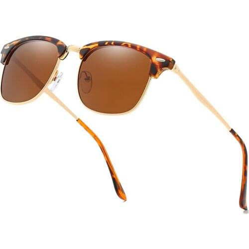 Polarized sunglasses for men and women Colorful coated fashion outdoor sun glasses Half frame metal frame male driving glasses