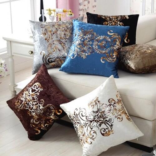 European Style Luxurious Bronzing Pillow Cover Cushion Cover Golden Pint Velour Pillow Case dining table Chair Sofa Home Decor50