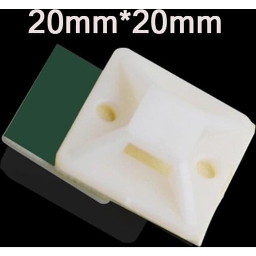 Self Adhesive Cable Wire Zip Tie Mounts 100PCS White Cable Base tie Mounts 20mmX20mm green blue Wall Holder Fixing Seat Clamps