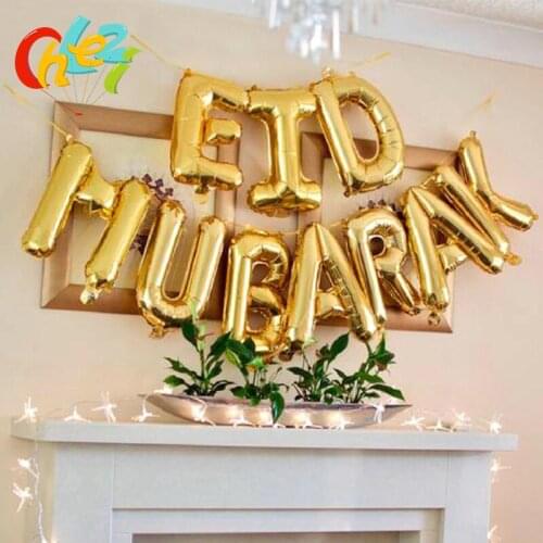 Happy EID Mubarak Letter Balloons for Muslim Islamic Party Decor Eid al-firt Ramadan Decorations Ramadan Mubarak Party ballons