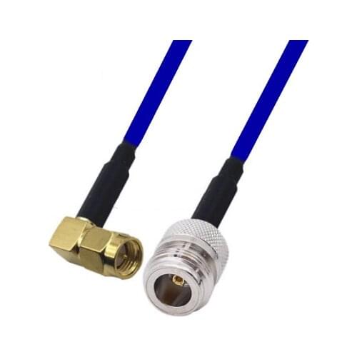 Blue Soft RG142 Double Shielded SMA Male Right Angle To N Female Connector RF Coaxial WIFI Antenna Coax Low Loss Cable 50ohm