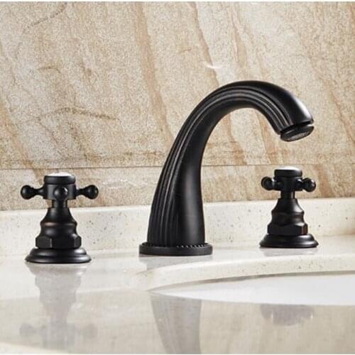Bathroom faucet solid brass construction hot and cold ORB finish 8' widespread basin faucet bathroom sink tap