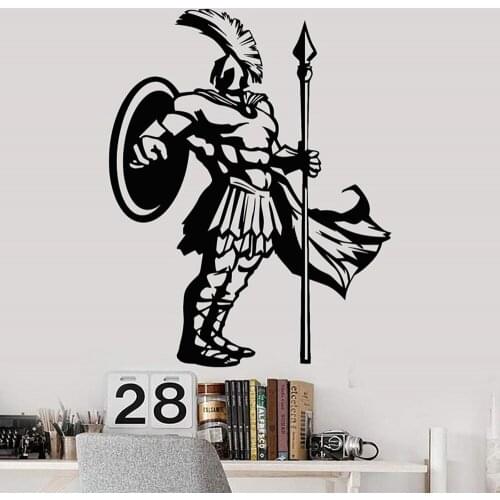 Spartan Ancient Greek Warrior Shield Spear Vinyl Wall Decal Vinyl Decals Home Decor Living Room Bedroom Decor Spartan Warrior
