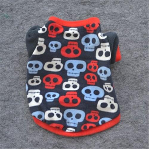 Warm Fleece Dog Clothes Pet Clothing For Small Medium Dogs Vest Shirt Printed Puppy Dog