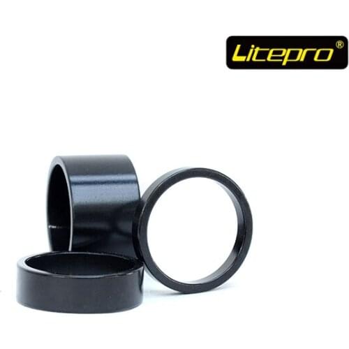 1 Pcs Litepro Bike 7005 Aluminium Alloy CNC Washer 28.6mm Fork Washer Black Bicycle Parts