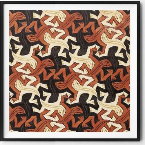 Lizard by Netherlands artist M.C. Escher POP art prints on canvas for wall abstract pictures modern decoration oil painting
