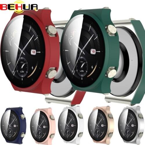 BEHUA Screen Protective Case Film For Huawei Watch GT 2 GT2 Pro Full Protector Plating Frosted PC Hard Cover Shell Accessories