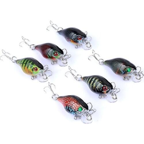 1pcs/Outdoor Hook Fishing Tackle Trolling Mini Float Swim Hard Bait 4.3cm/4.4g Artificial ABS Crankbait Wobbler Jig Treble Pesca