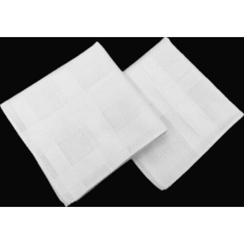 12PCS 43 *43CM Combed Cotton White Handkerchief Small Square Towel Mens Towel