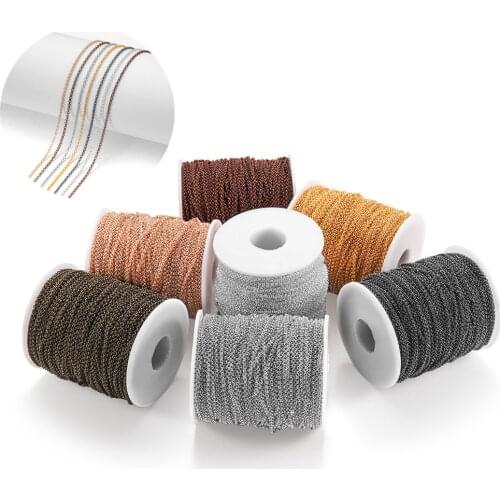 2-5M/lot 2.0 2.5 3.2 4.8 5.8mm Gold Bronze Round Link Necklace Chain Bulk Brass For Jewelry Making DIY Material Finding Supplies