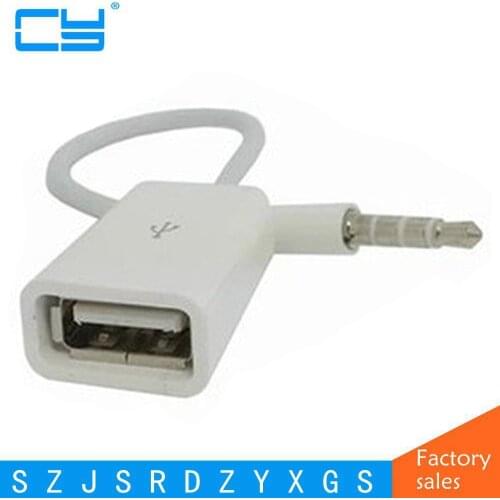 3.5mm Male AUX Audio Plug Jack To USB 2.0 Female Converter Cable Cord For Car MP3 Speaker U Disk USB flash drive