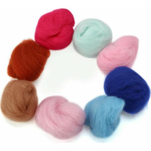3g/bag Merino Wool Tops Felting Fibre For Needle Felting Wet Felting Fun Doll Needlework Raw Wool Felt 40 Colors