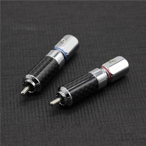 4pcs/lot Rhodium plating on carbon fibers HIFI RCA Plug Hi-end RCA Connectors
