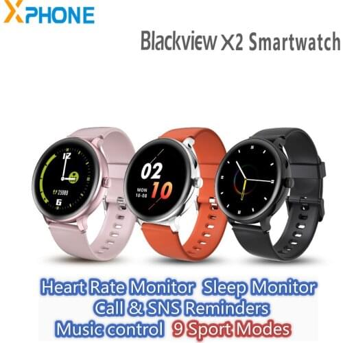 Blackview X2 1.3 inch TFT Screen 2.5D Curved Glass Smart Watch with TPU Strap 5ATM Waterproof Support 9 Sport Modes