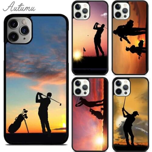 GOLF GOLFER GOLFING SUNSET Phone Case for iPhone 11 12 Pro Max mini X XR XS SE 2020 5 6S 7 8 Plus Samsung Galaxy S8 S9 S10 Cover