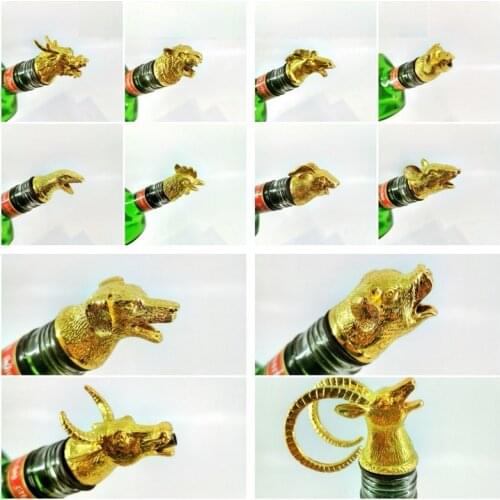 Zinc Alloy Animals Head Wine Pourer Wine Bottle Stoppers Wine Aerators Gift Home Wine Stopper
